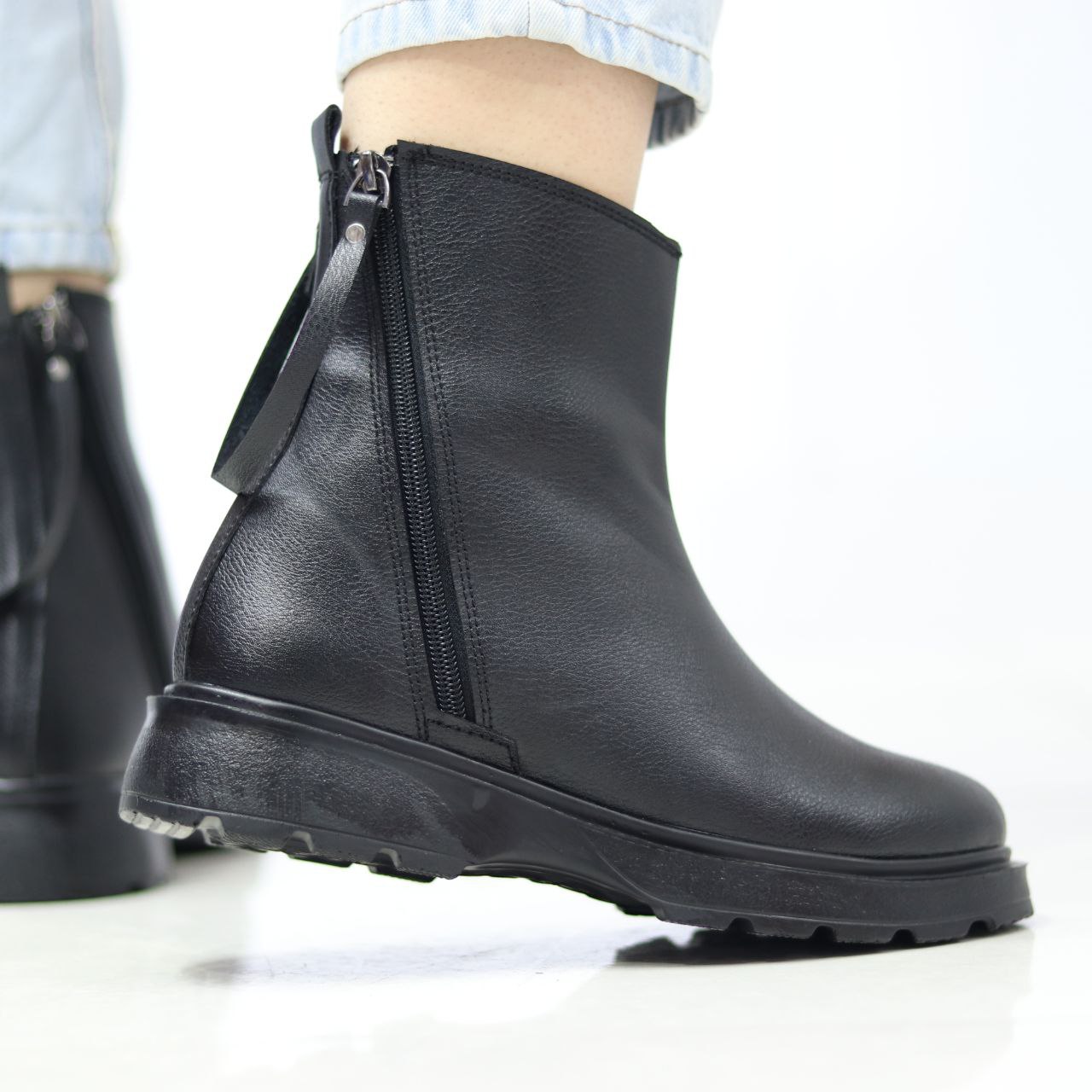 نیم بوت دخترانه دو زیپ وینتر استایل