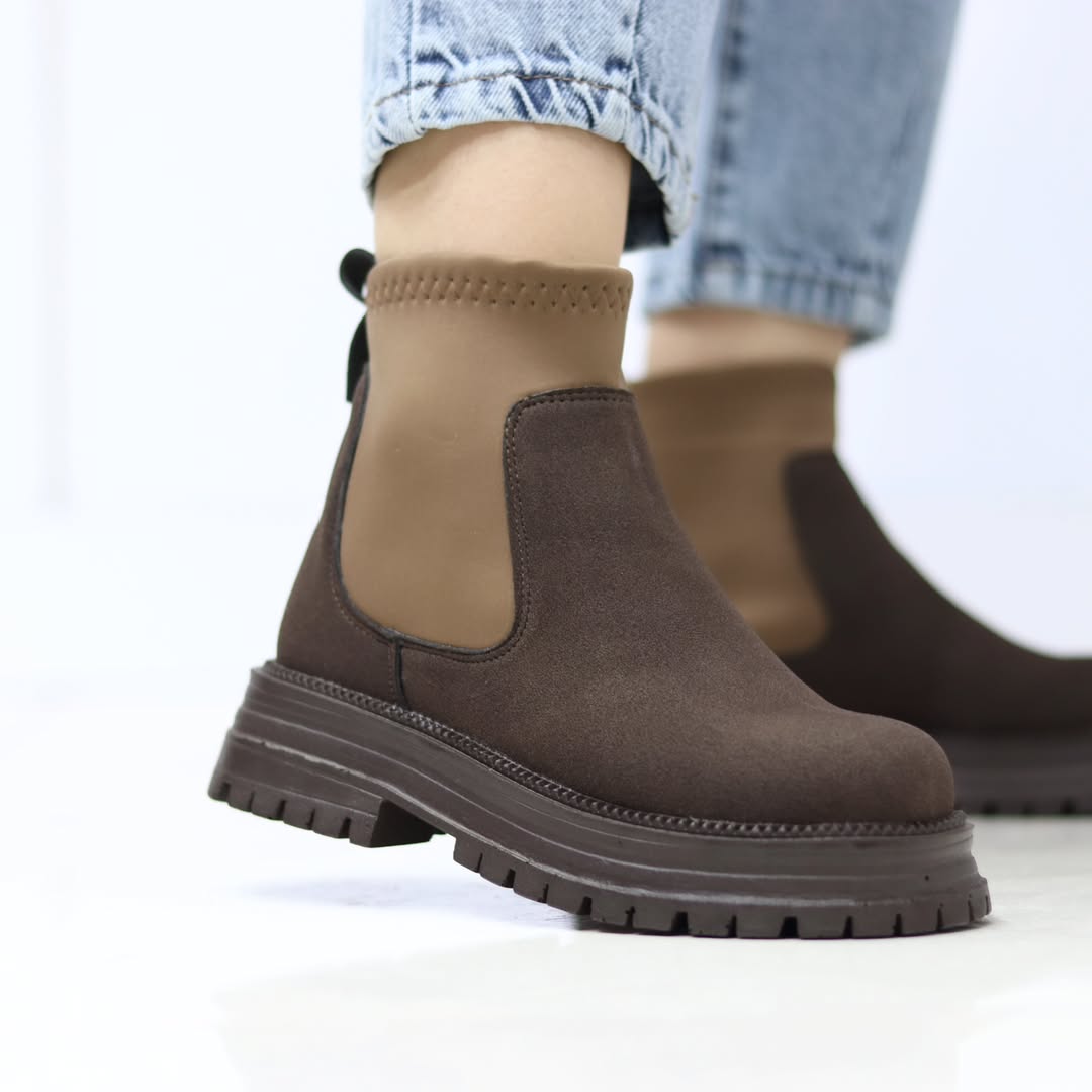 بوت زنانه دو رنگ سوییت و ساتن